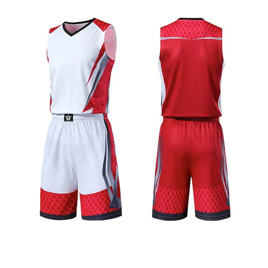 Custom Print Men Kids Basketball Jersey Sets Child College Tracksuits Breathable Men Basketball Uniforms Girls Sports Clothing
